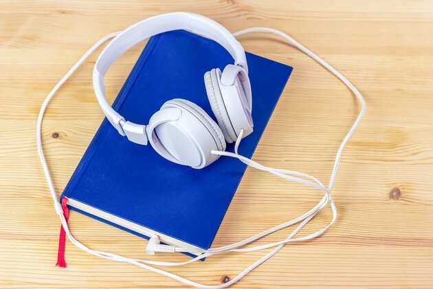 book with headphones