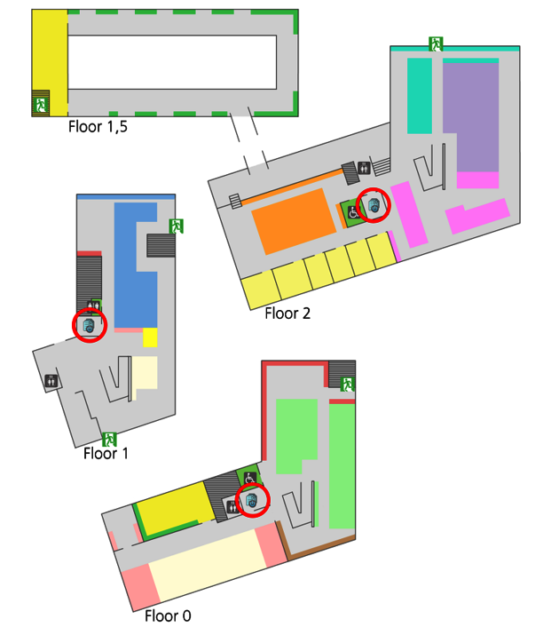 Map over copier/printers at LUX Library