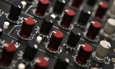 close-up on mixer table
